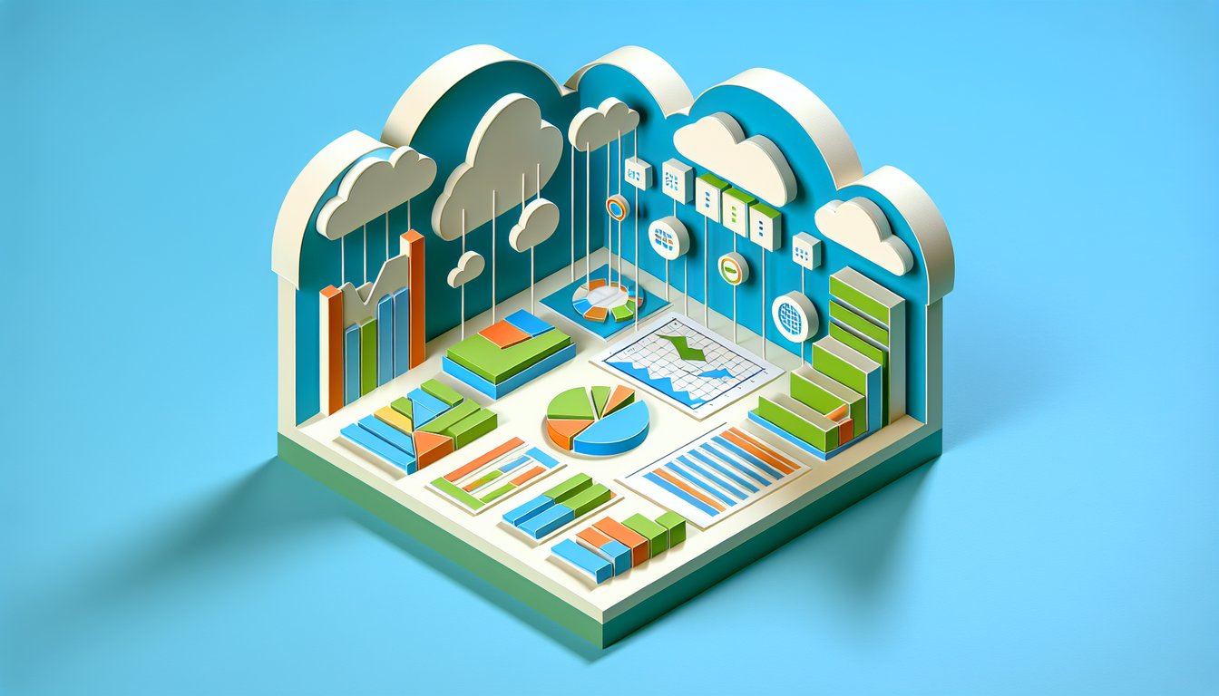 Paper art illustration showing excel spreadsheet quiz with test questions and answers on sky blue background