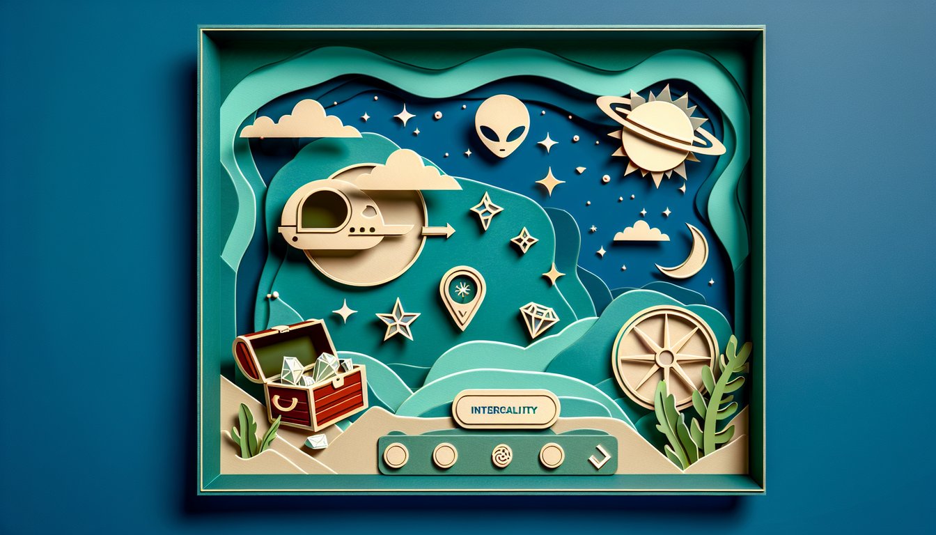 Paper art collage of Borderlands vault hunter silhouettes on teal background for free character quiz