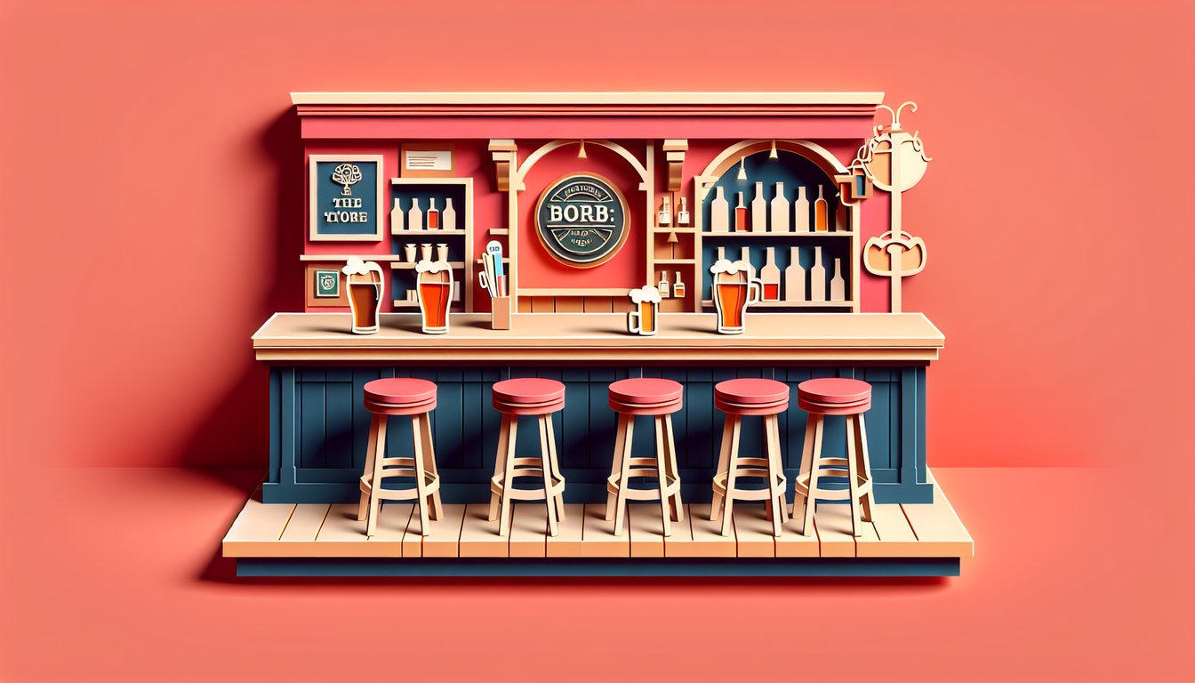 Paper art illustration for Always Sunny trivia quiz on a coral background