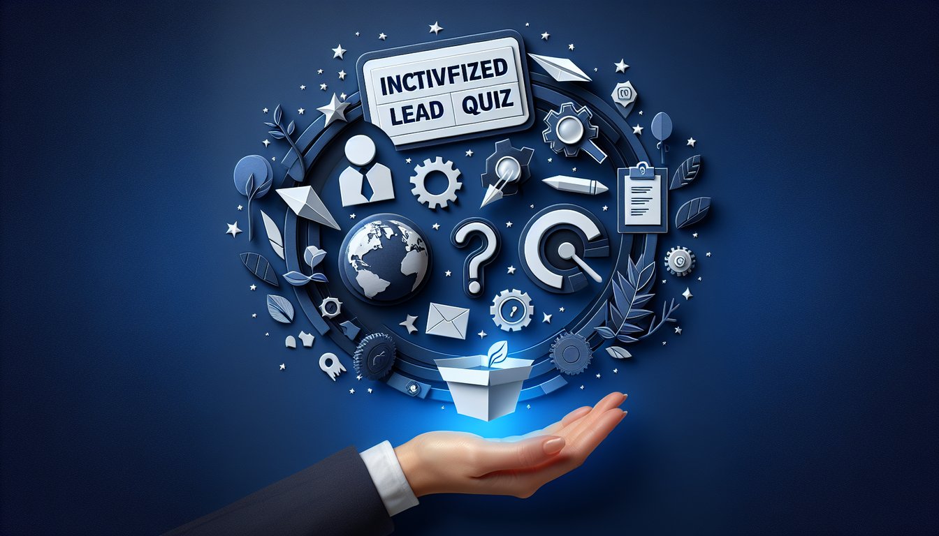 Colorful paper art promoting an incentivized lead generation quiz