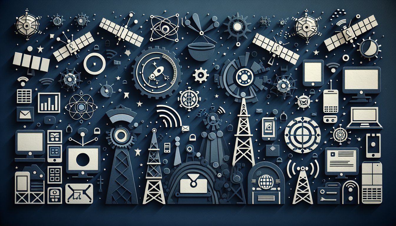 Colorful paper art depicting a quiz on Telecom Platform Knowledge Assessment