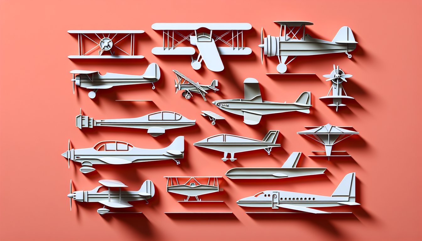 Paper art style airplanes floating on coral background for free airplane quiz
