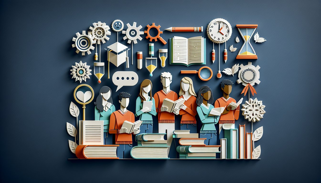 Colorful paper art promoting Ace ACT Reading trivia, a practice quiz for high school students.