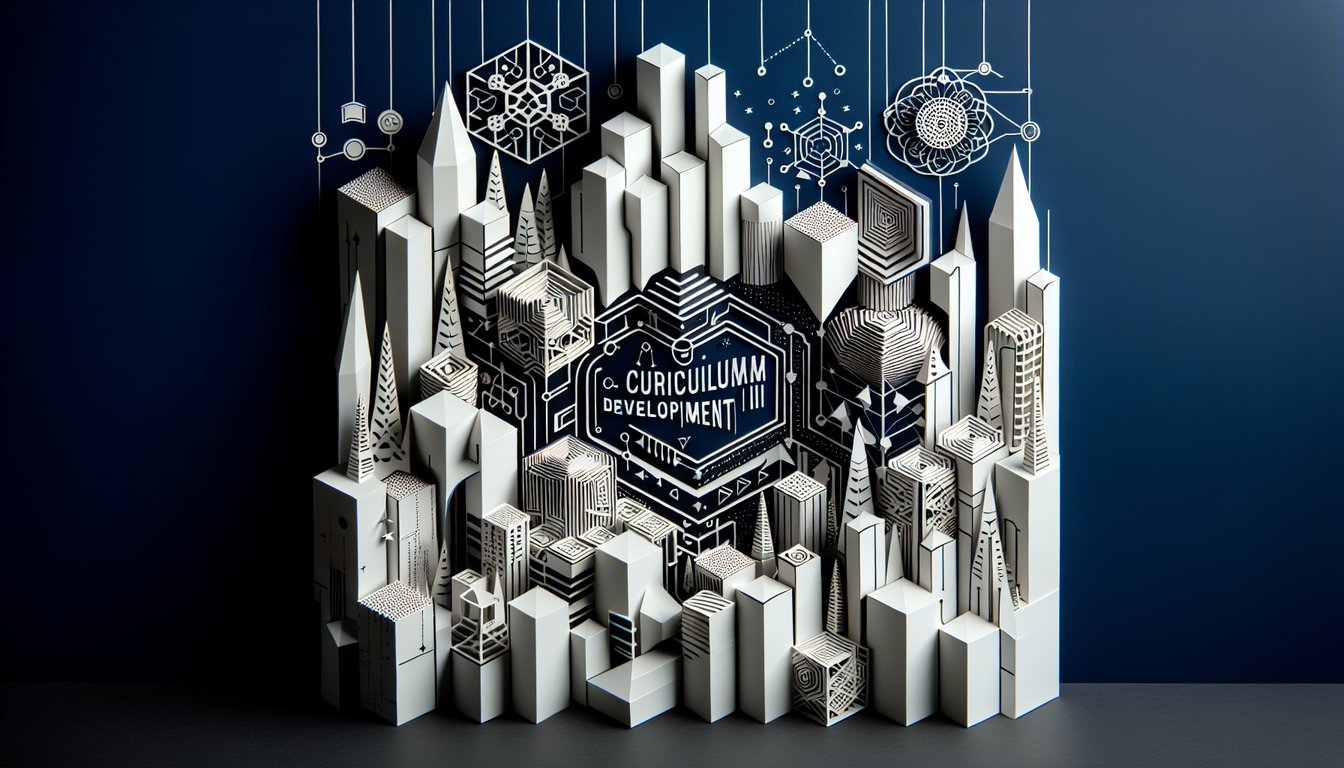 3D voxel art representing Curriculum Development III course