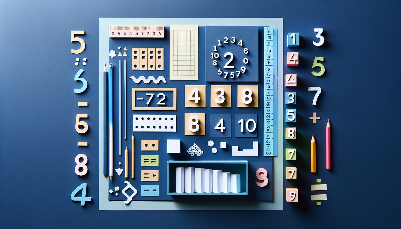 Colorful paper art promoting Place Value Power, a math quiz for elementary students.