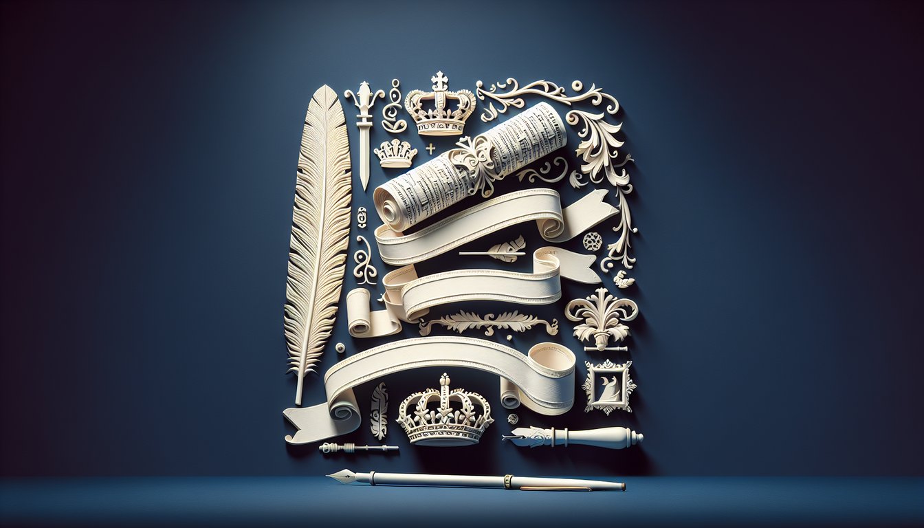 Paper art illustration for English Name Generator quiz on dark blue background