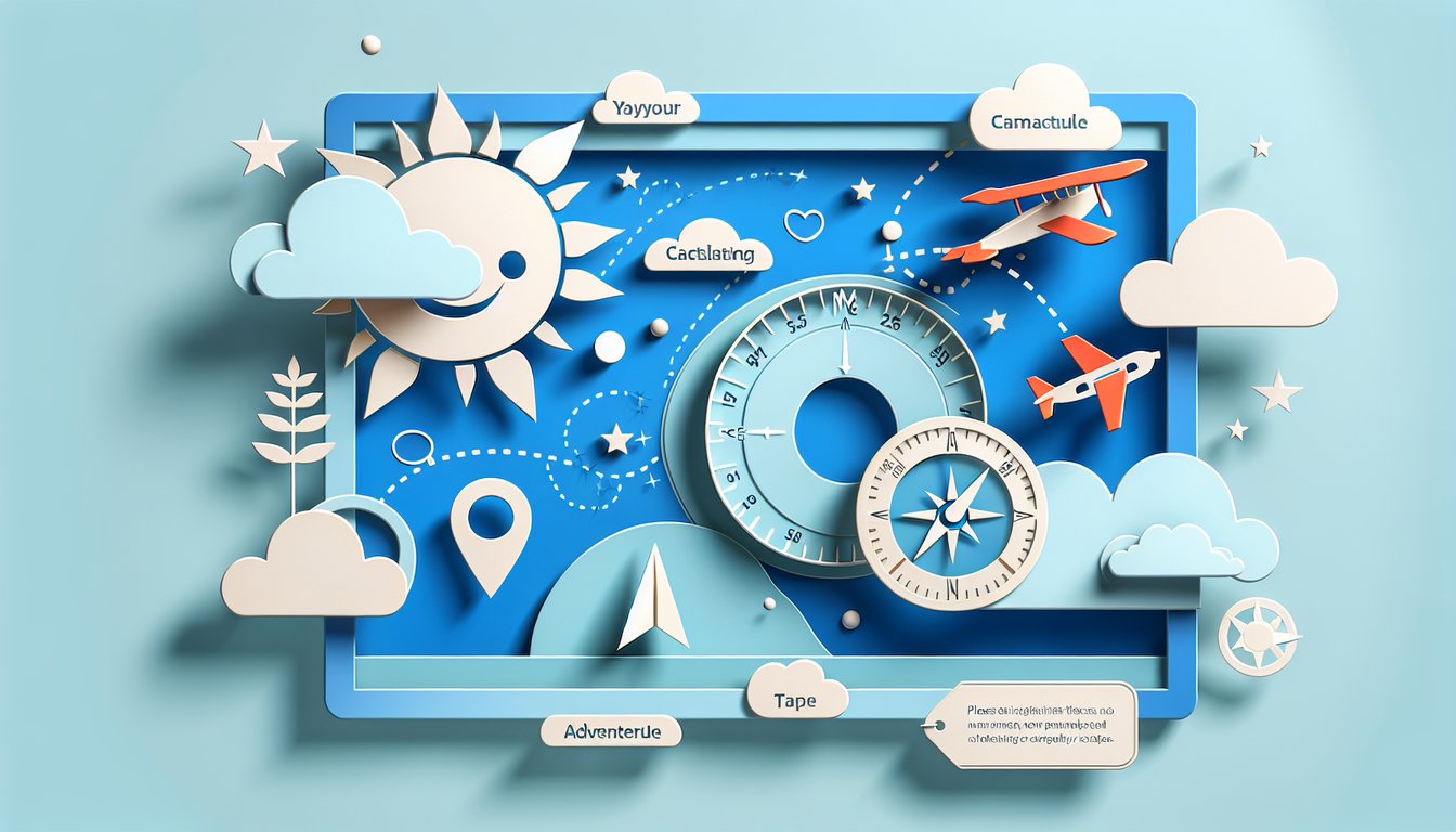 Paper art illustration for a Yellowjackets character matching quiz on a sky blue background.