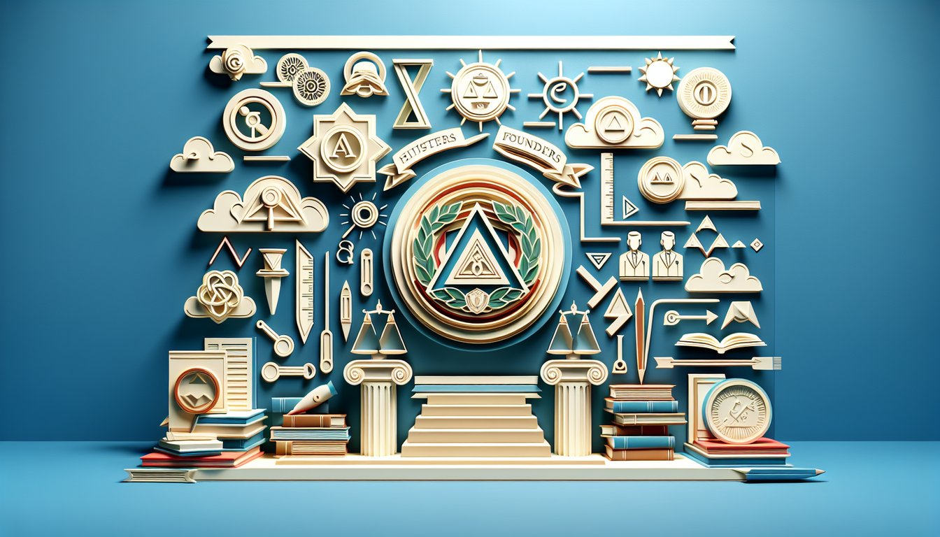 Paper art illustration for Delta Sigma Theta interview questions quiz on a sky blue background