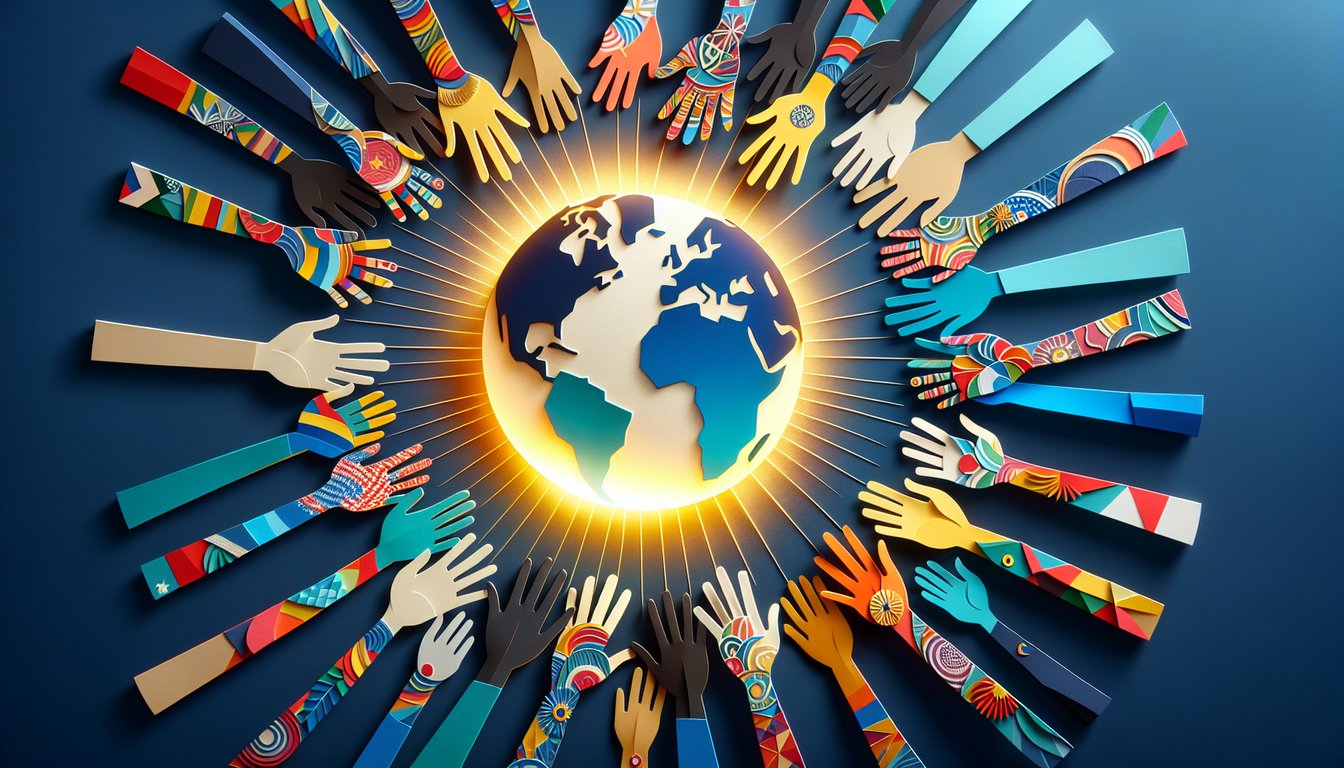 3D voxel art illustrating the concept of International Cooperation course