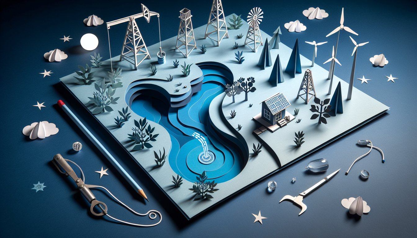 Paper art depicting Inside the Well trivia quiz for middle school Earth science students.