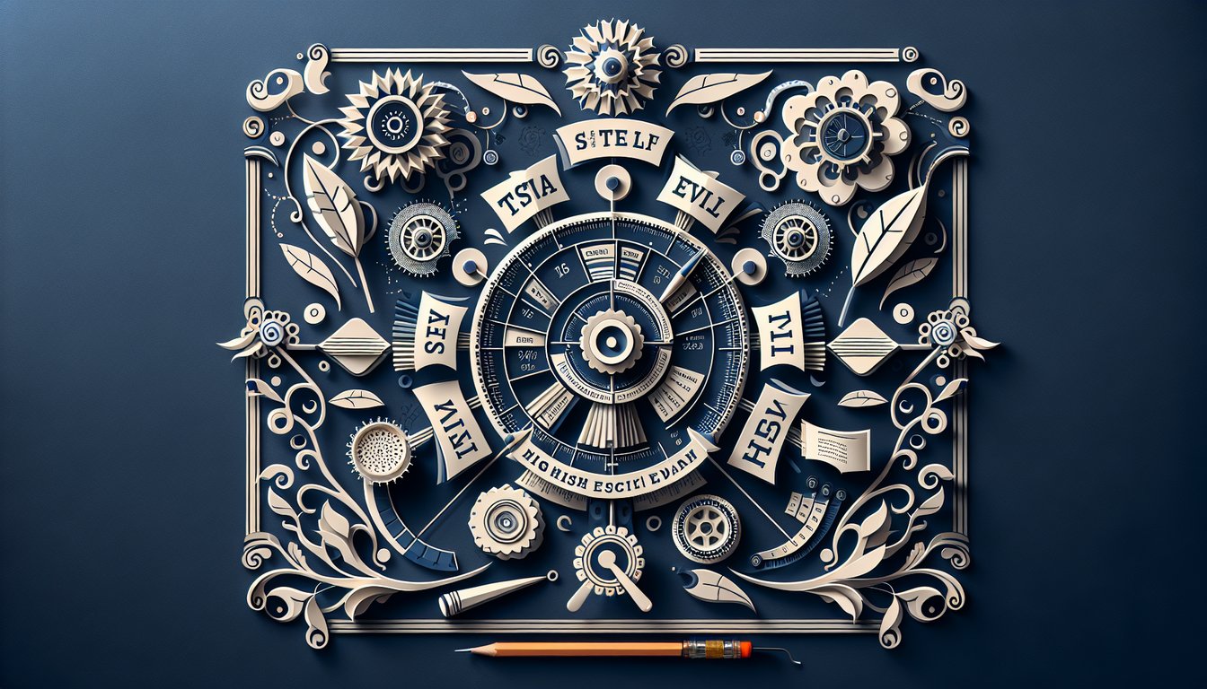 Colorful paper art promoting the engaging Paper Power Quiz for high school English students.