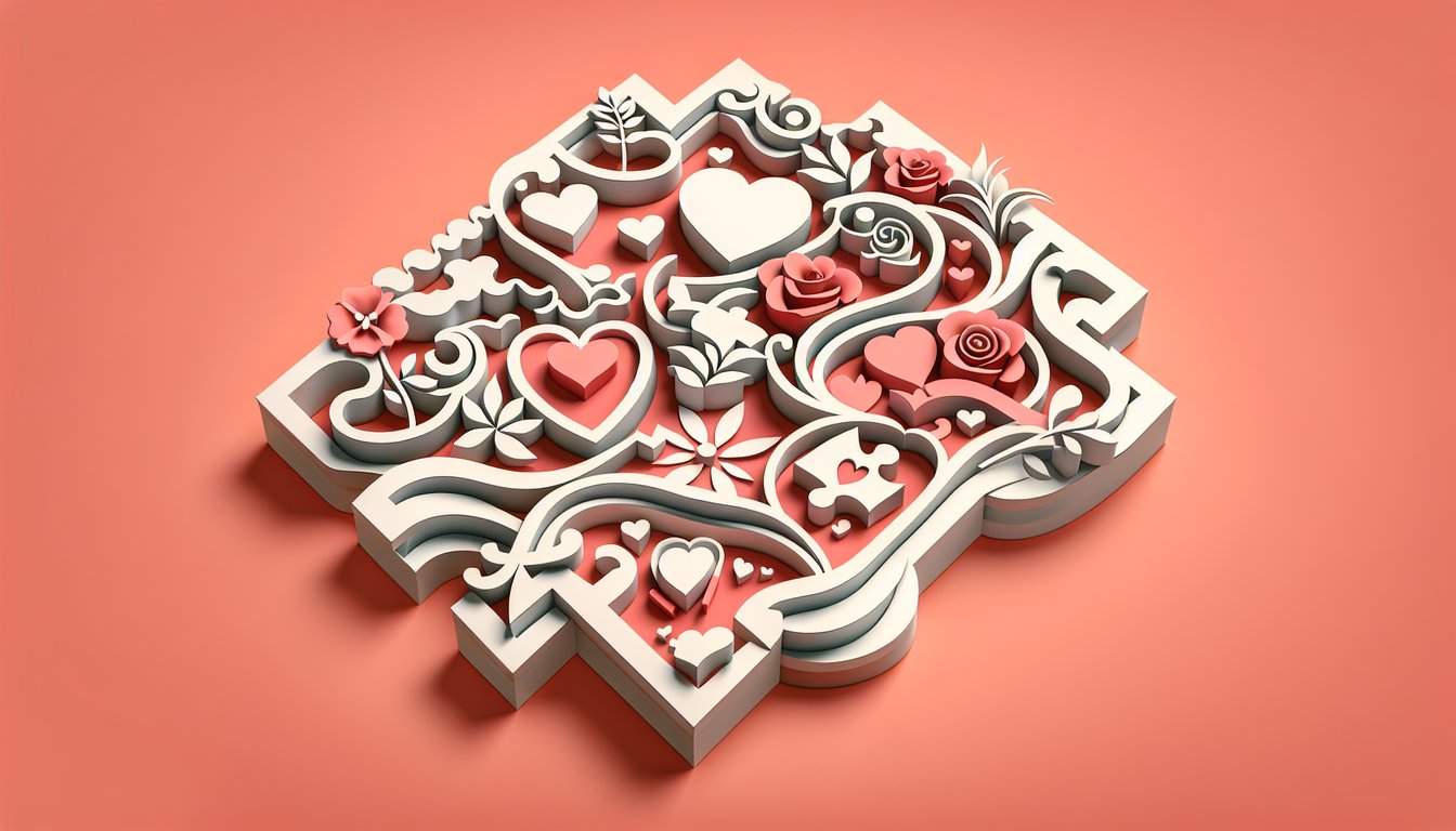 Paper art illustration for quiz on identifying obsession with crush on a coral background