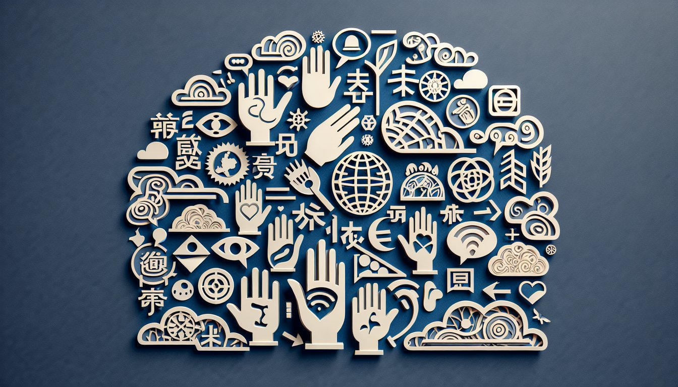 Paper art illustration for a cultural competence self-assessment quiz on a dark blue background