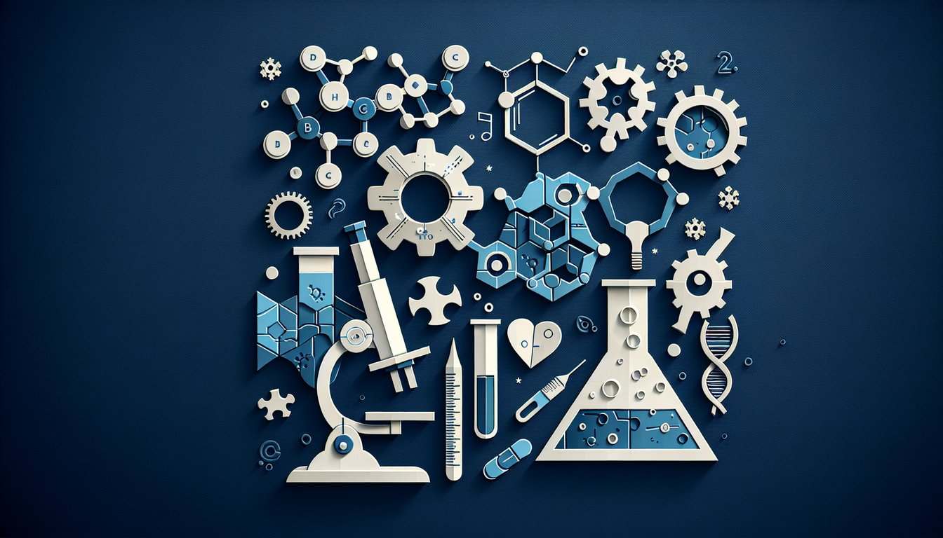 Paper art illustrating a trivia quiz for high school biochemistry students using ABeka BioChem Blitz.