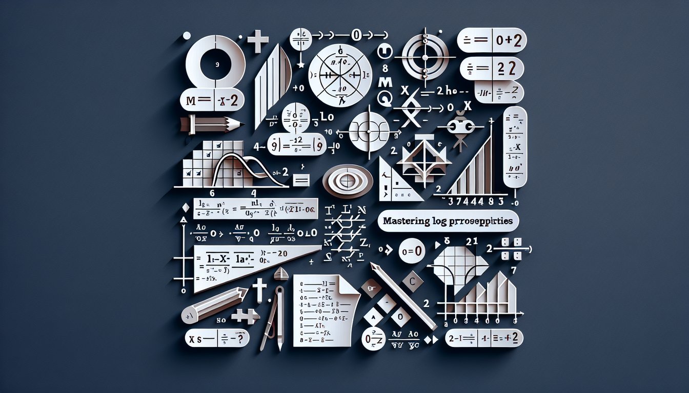 Paper art promoting a trivia quiz on mastering log properties for high school algebra students