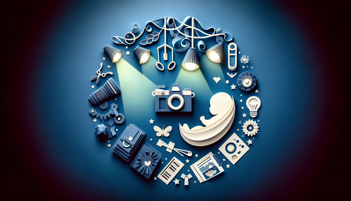 Colorful paper art featuring baby elements for a Newborn Photography Knowledge Quiz