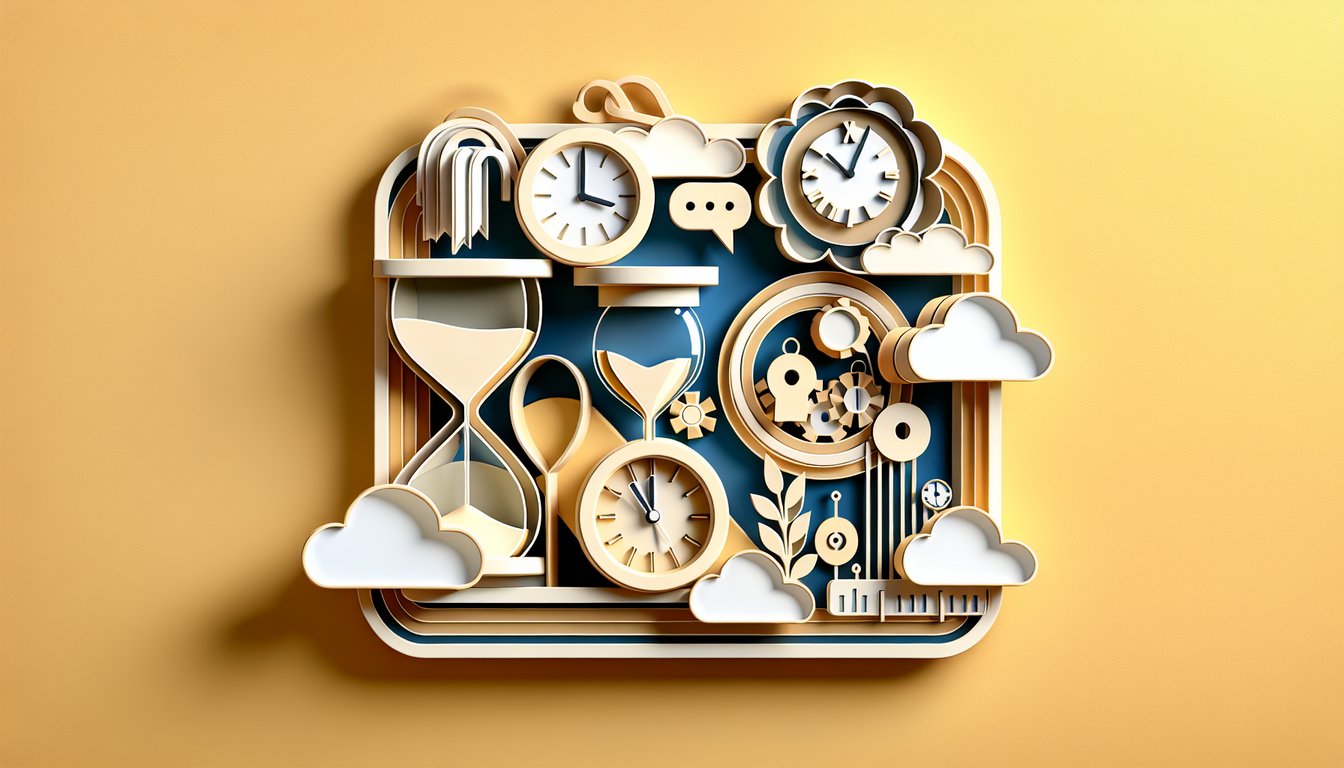 Paper cut quiz illustration on golden yellow background highlights simple and perfect verb tense challenge