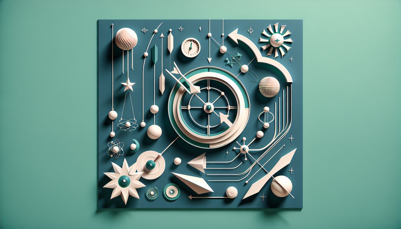 Paper art illustration for Energy and Forces Unit Test quiz on teal background