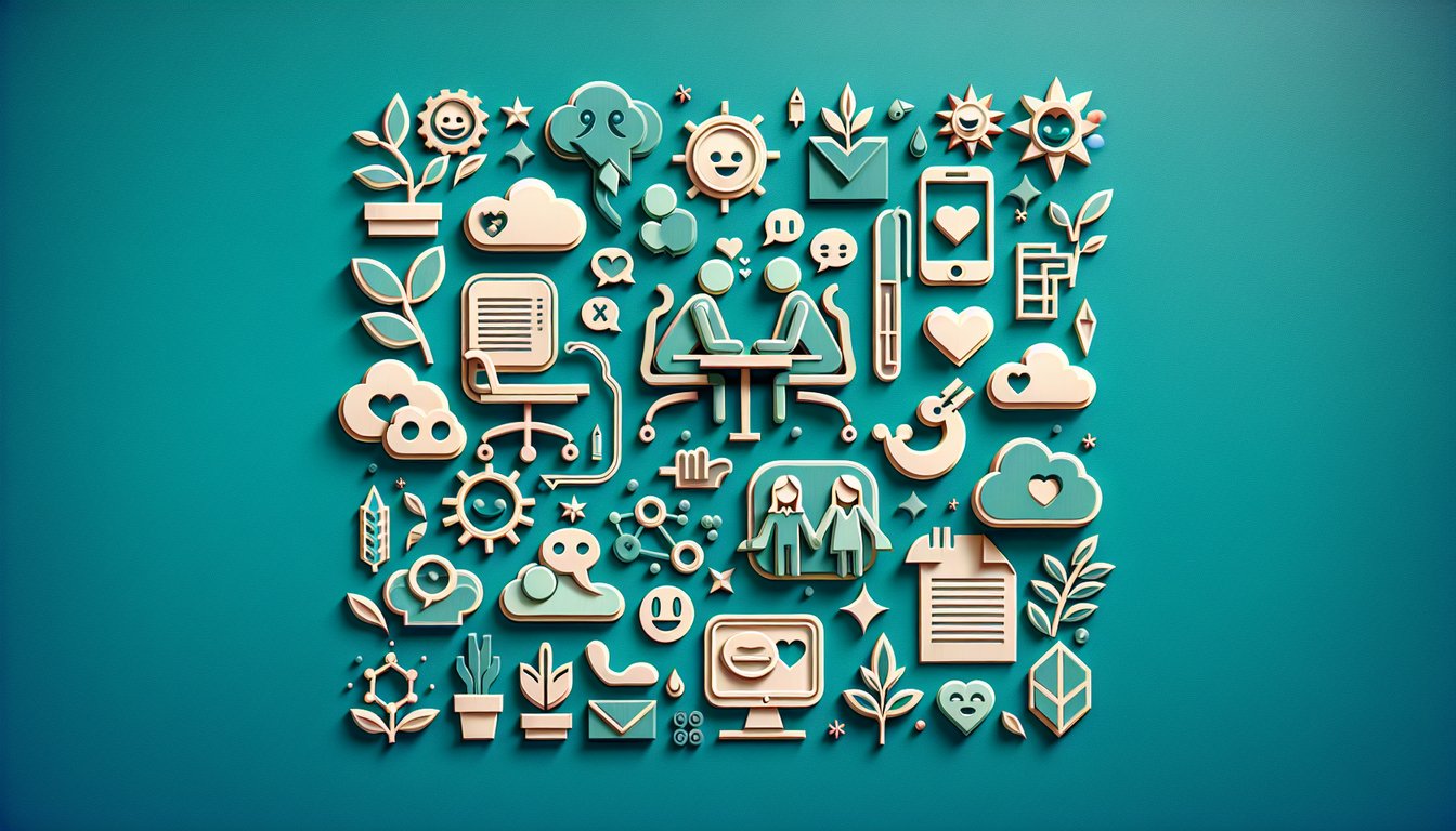 Paper art illustration for coworker feelings quiz on a teal background