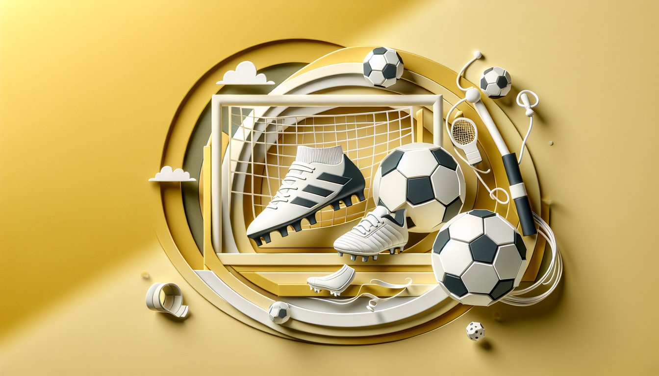 Paper art soccer players with ball and quiz about which soccer icon matches your style golden yellow background