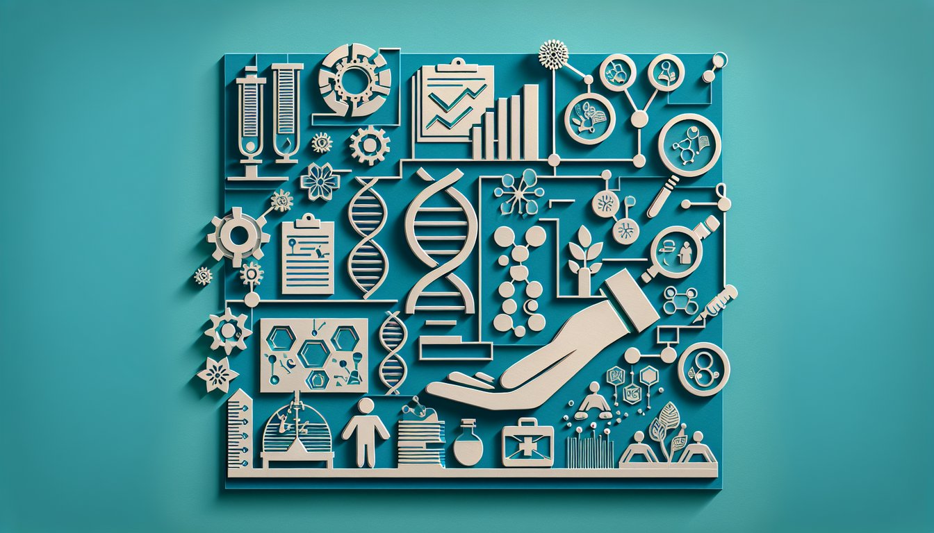 Paper art of books gears charts on teal background for sociology quiz on poverty, biomedicine, culture