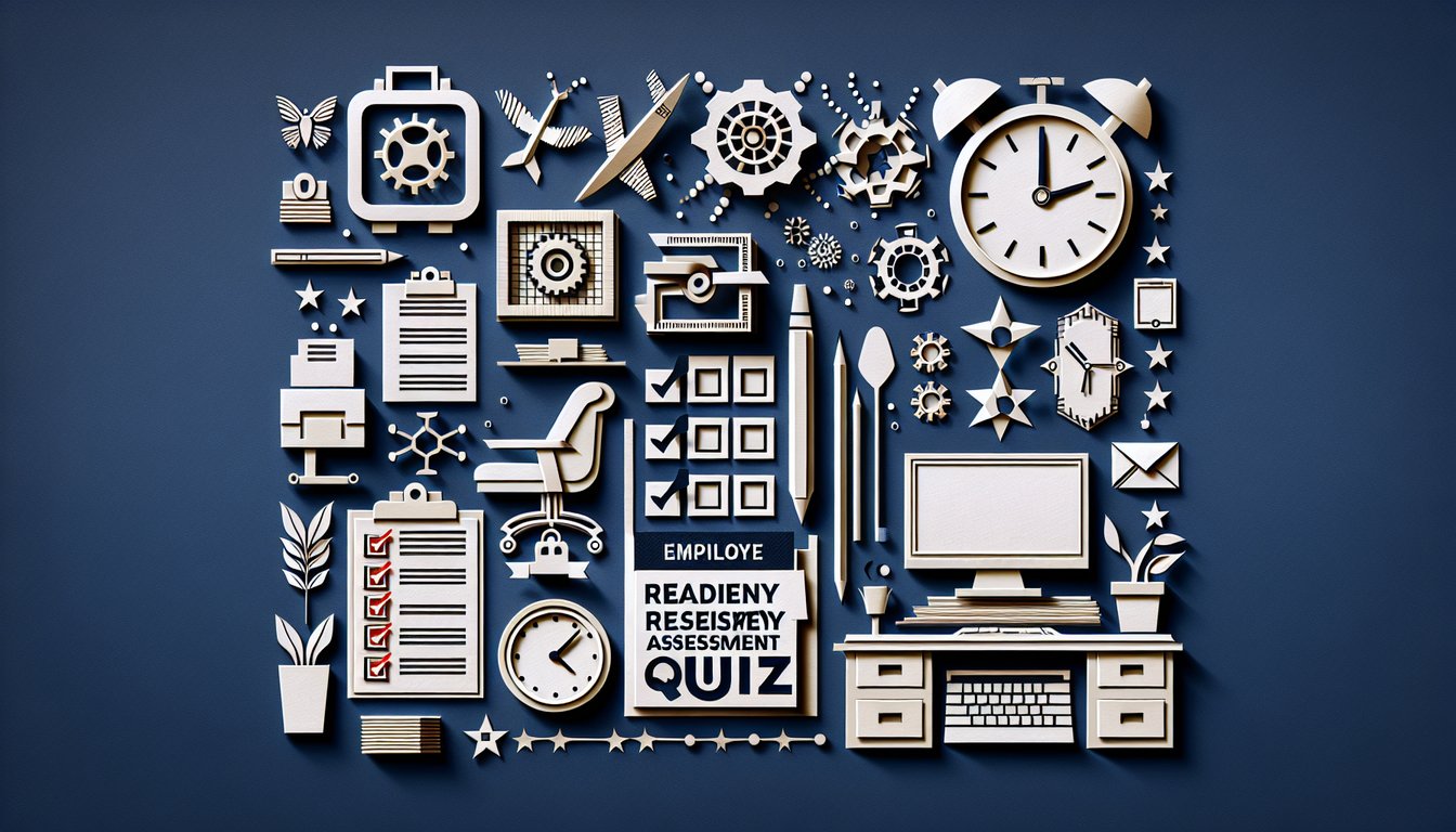 Colorful paper art depicting elements related to Employee Readiness Assessment Quiz