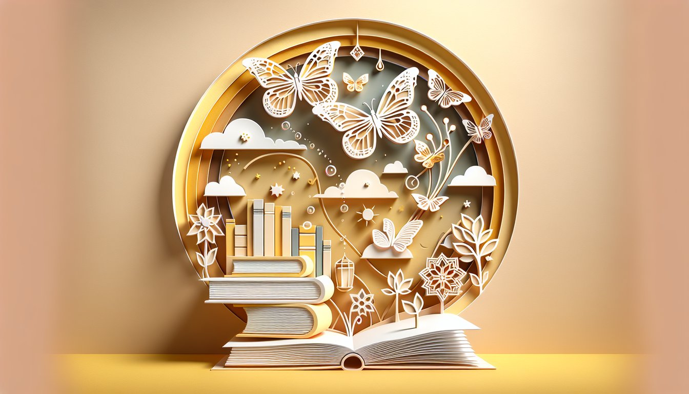 Paper art illustration for AA quiz on golden yellow background