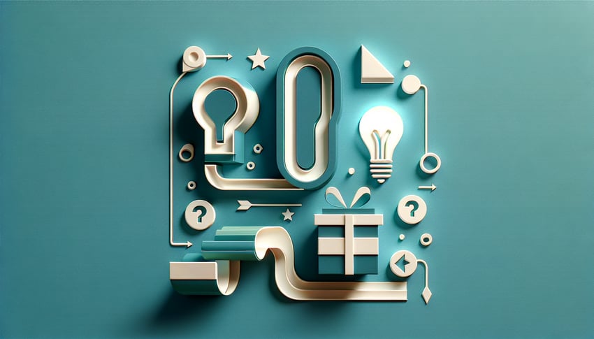 Paper art illustration for free Inanimate Insanity knowledge quiz on teal background