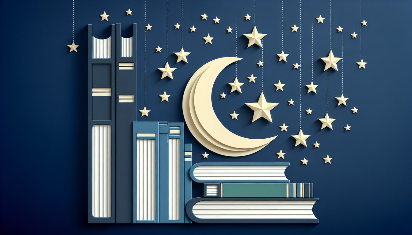 Colorful paper art showcasing a whimsical scene for a Book Night Trivia Quiz