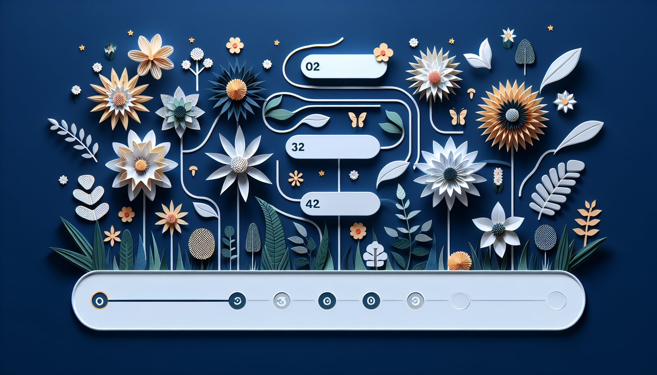 Colorful paper art display promoting an Interactive Flower Trail Quiz
