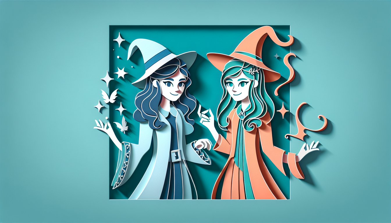 Paper art wizard hat mobile phone cutouts on teal background for Wizards of Waverly Place Good Luck Charlie quiz