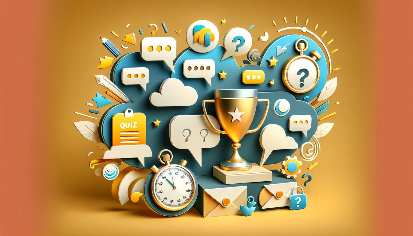 Paper art chat icons hearts speech bubbles quiz reveal conversation style boost confidence talking to women on golden yellow