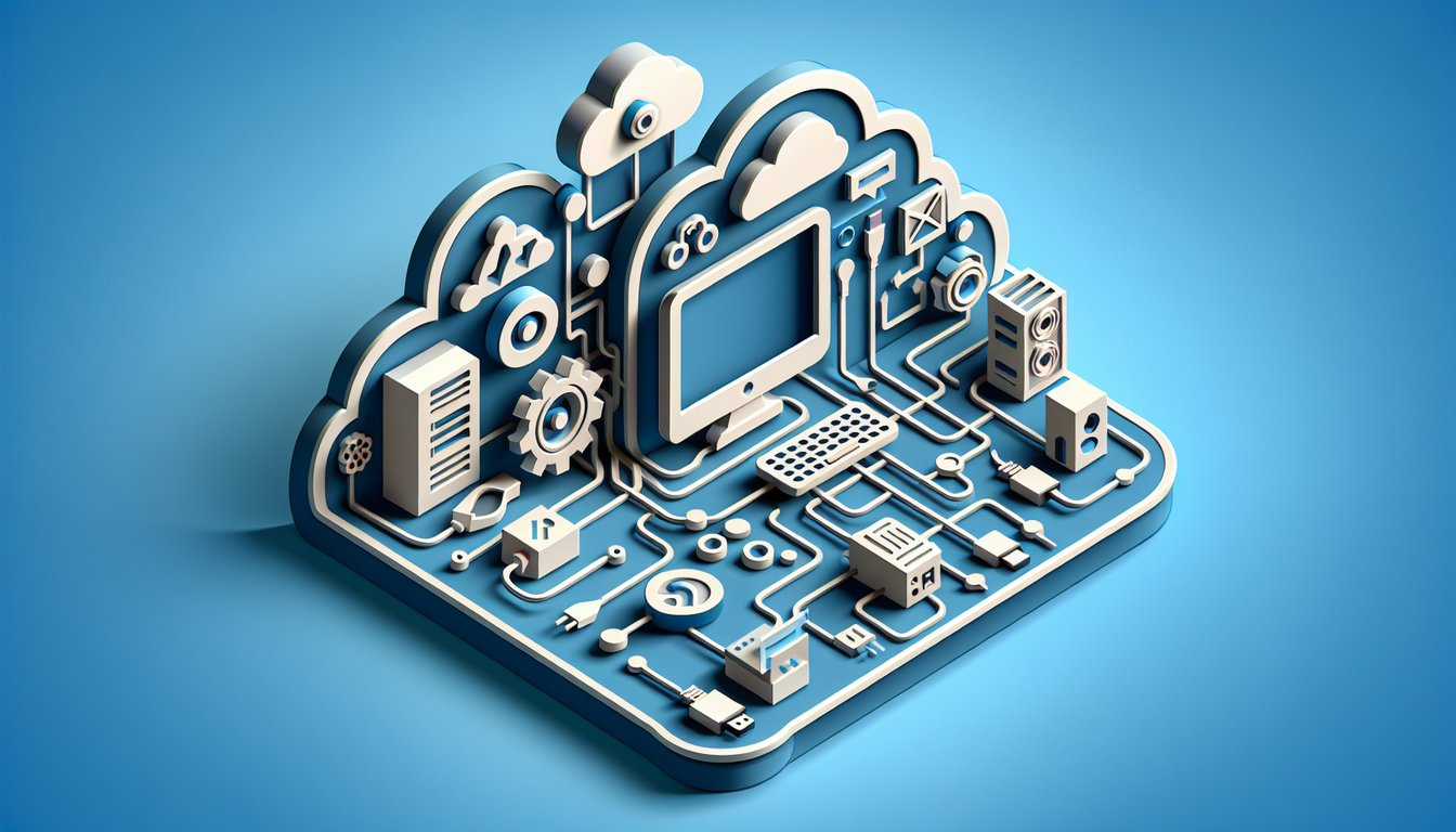 Paper art quiz illustration with computer icons and networking symbols on sky blue background inviting RGCSM exam challenge