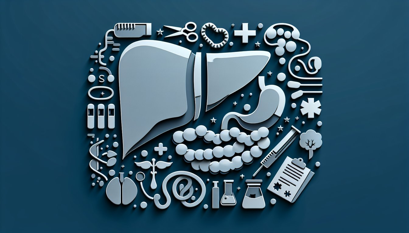 paper art liver cross section free NCLEX cirrhosis quiz test digestive and GI disorders on dark blue background