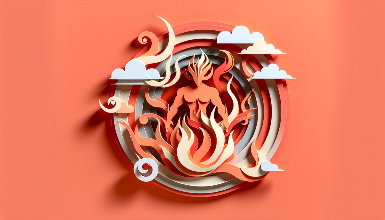 Paper cutout illustration of Azula on coral background with quiz title about her age powers and plot twists