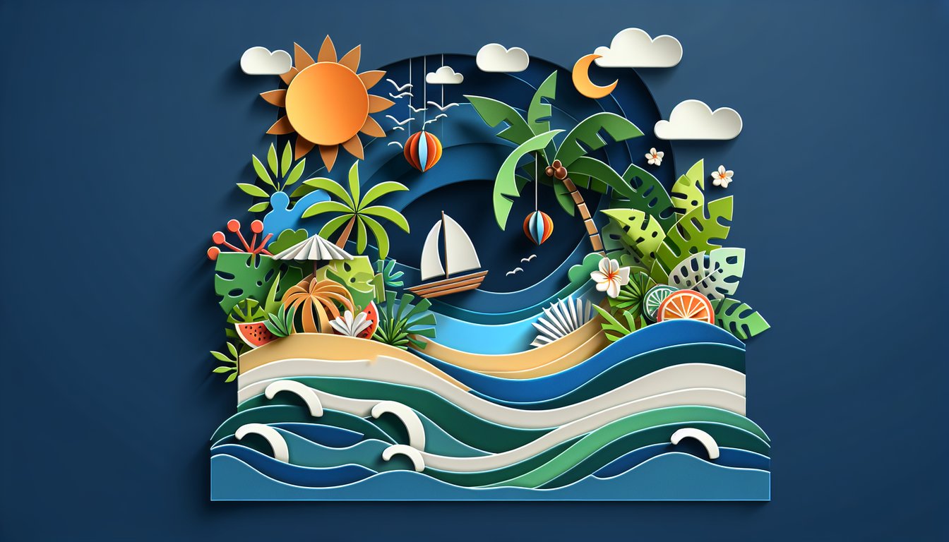 paper art illustration of lilo and stitch characters floating over dark blue background with personality quiz title