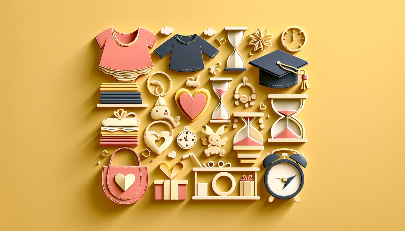 Paper art illustration for a parenting readiness quiz on a golden yellow background.