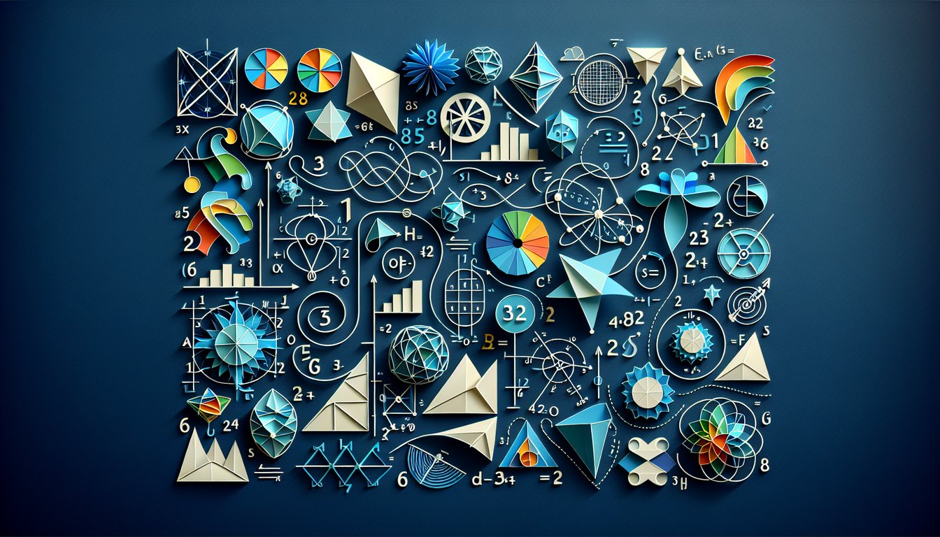 Colorful paper art promoting The All Summer Challenge, a high school-level math quiz.