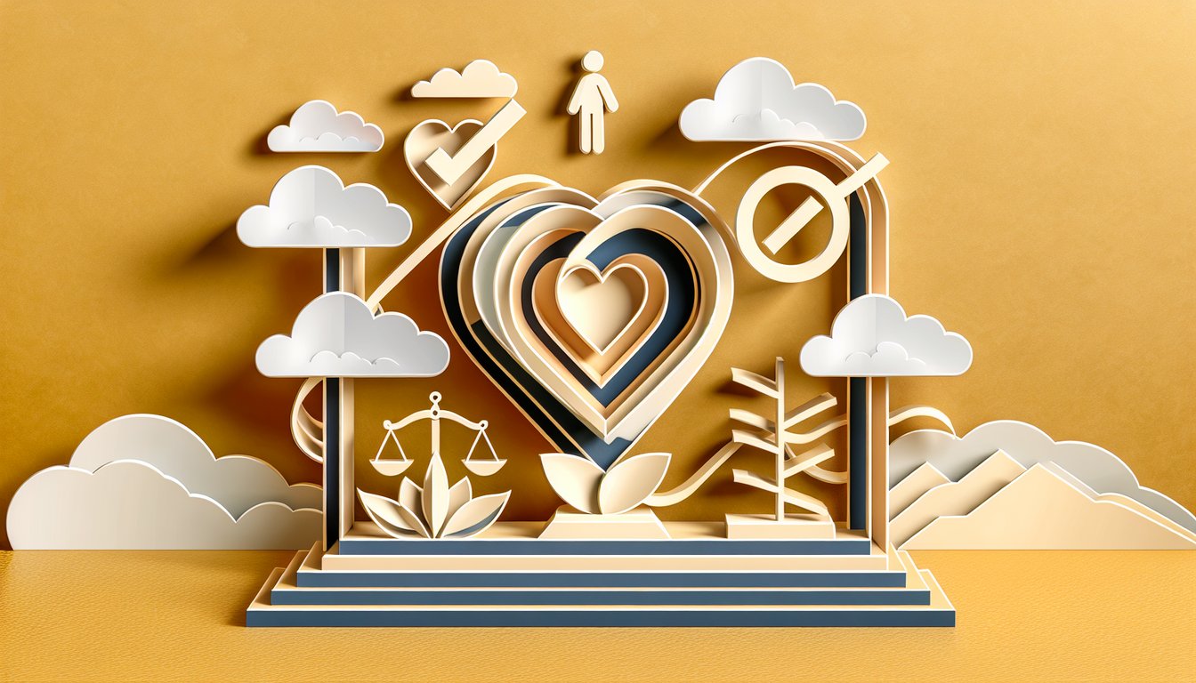 Paper art illustration for Boyfriend Loyalty Test quiz on a golden yellow background