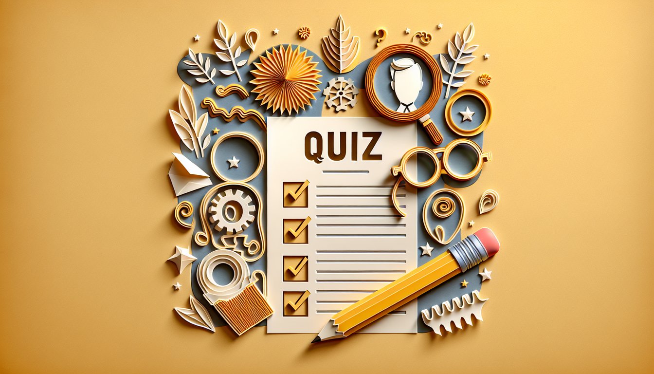 Paper art illustration for Homestuck classpect quiz on golden yellow background