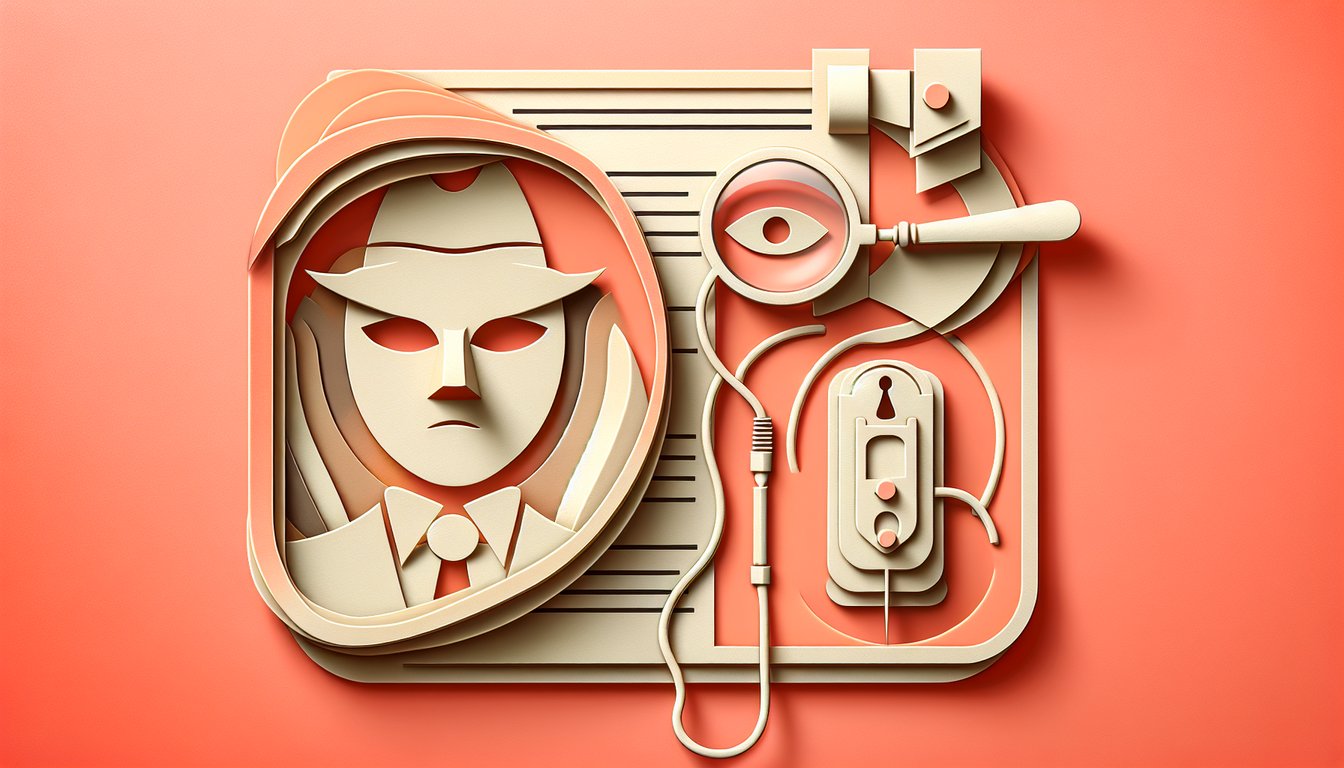 Paper art quiz collage with cards masks question marks speech bubble on coral background