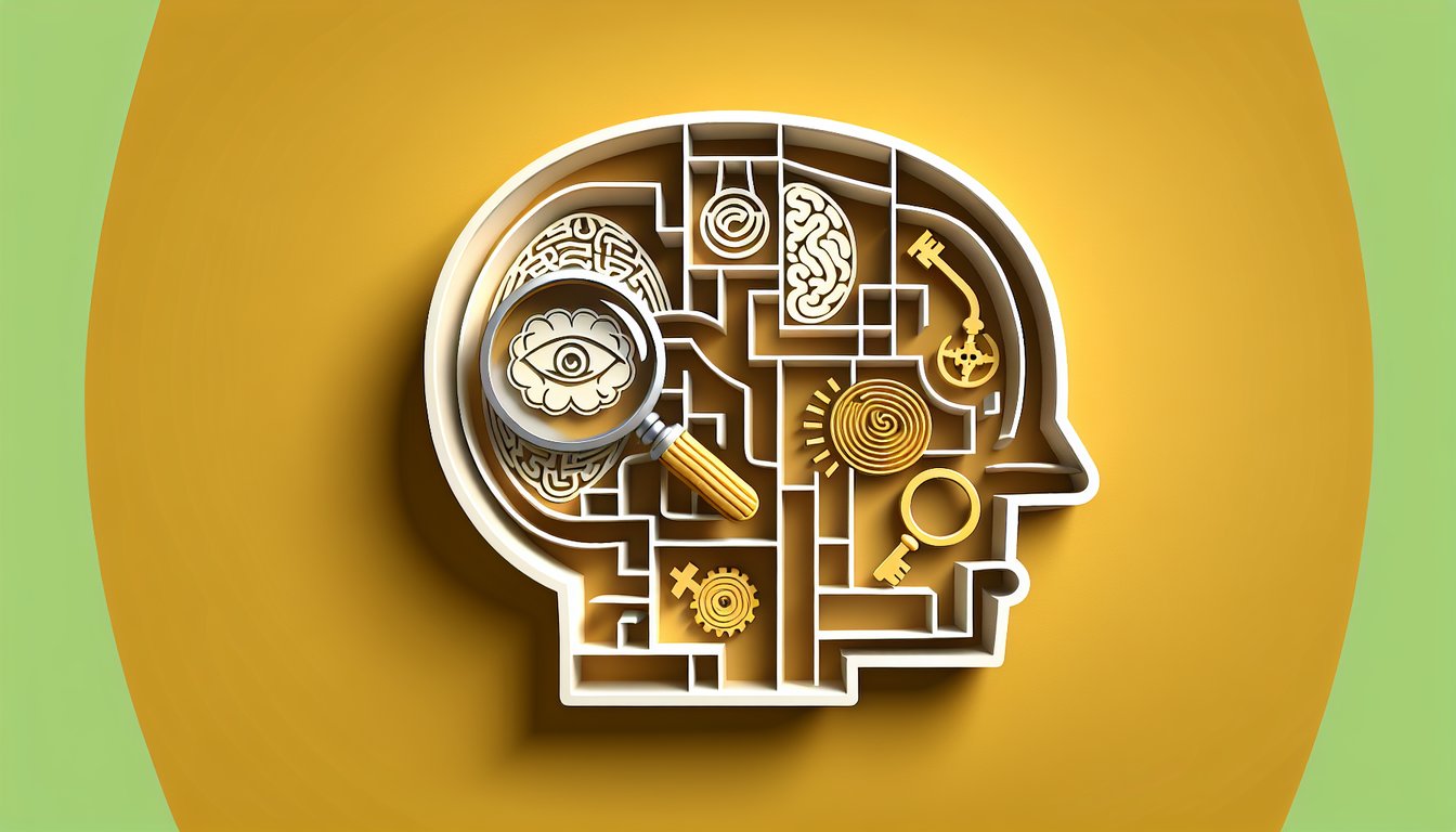 Paper art illustration for OCPD test quiz on a golden yellow background