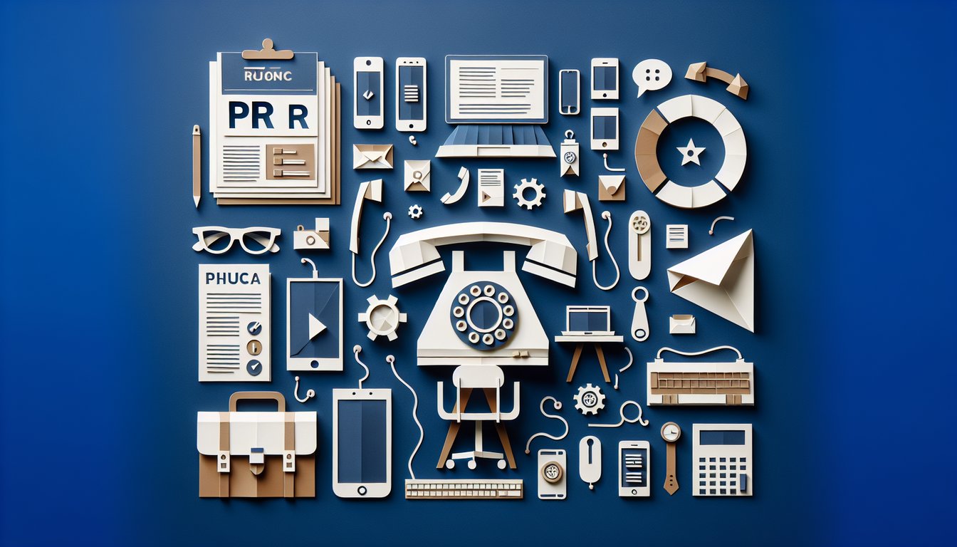 Colorful paper art depicting elements related to PR Agency Situational Judgment Quiz.
