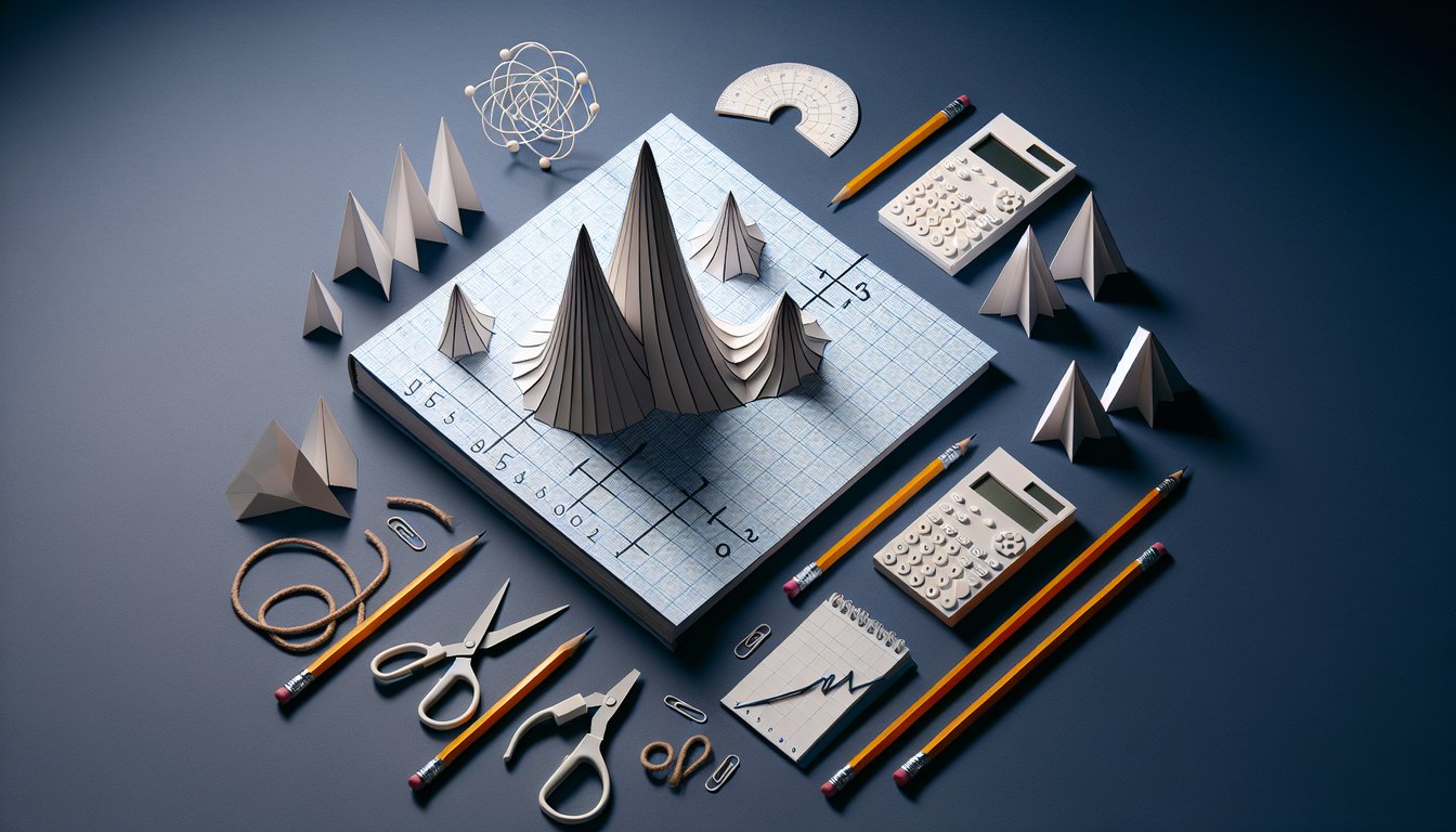 Paper art promoting Slope Savvy trivia for high school students to test their graphing skills.