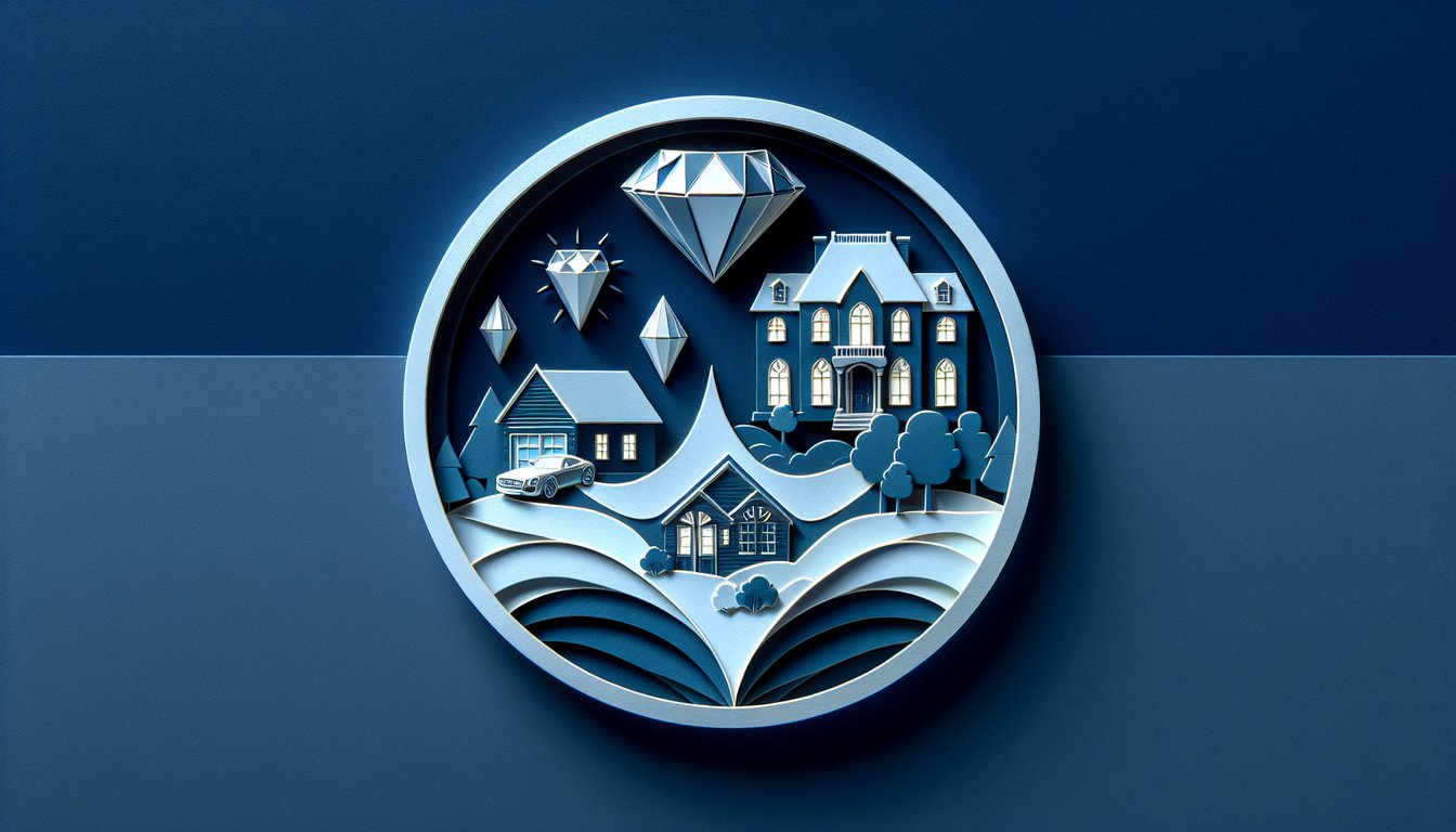 Paper art jewelry gift boxes and coins on dark blue background quiz reveals if you crave finer things