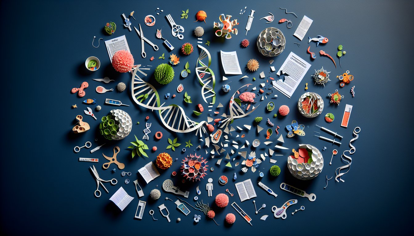 Paper art promoting Big Picture Breakdown quiz for high school biology students.