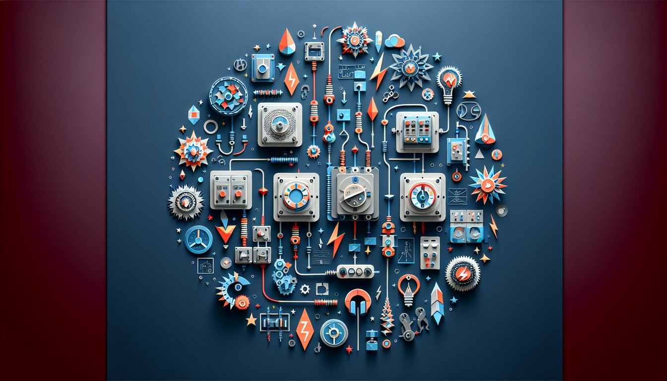 Colorful paper art depicting a quiz on High-Voltage Switchgear Knowledge Assessment