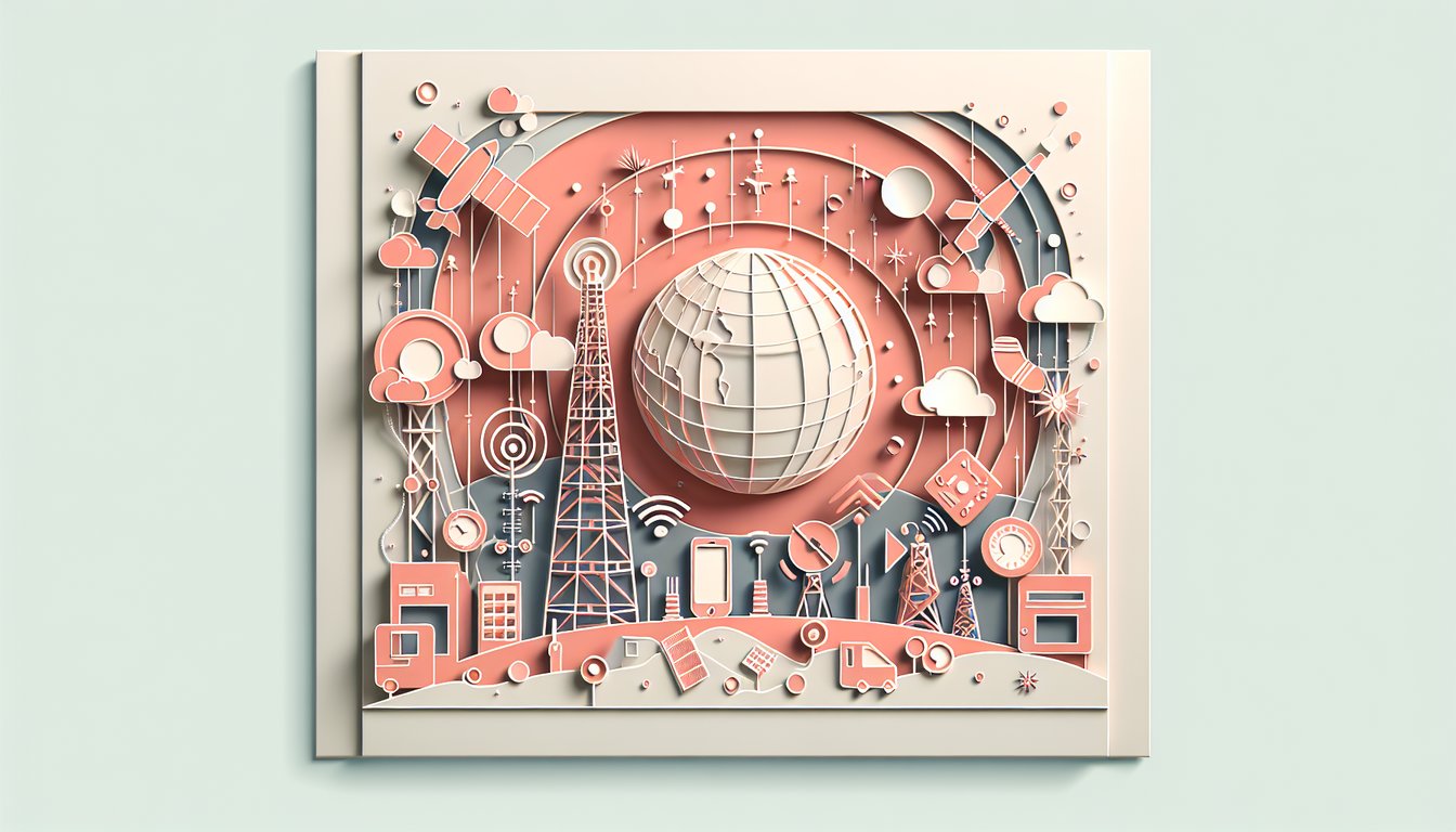 paper art quiz elements telecom promotions icons coupon check marks on coral background