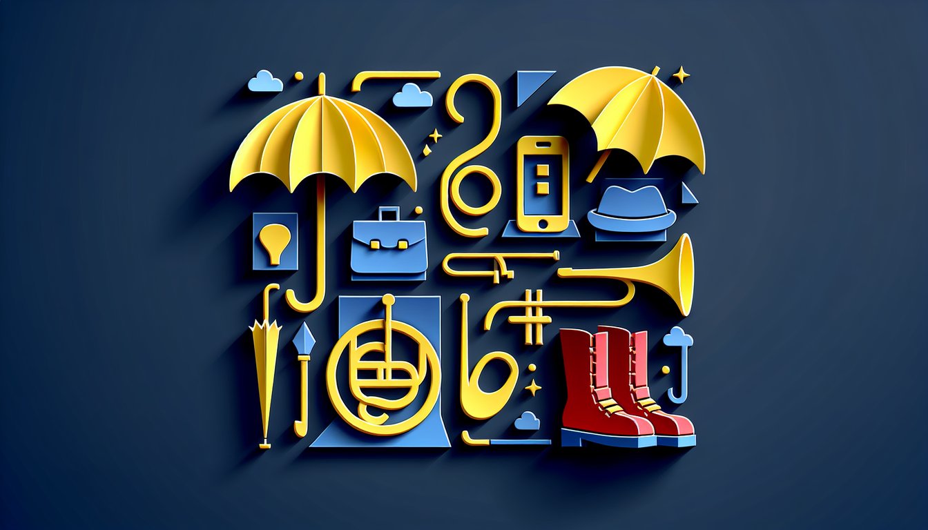 Paper art illustration featuring How I Met Your Mother trivia game icons and playful paper shapes on dark blue background.
