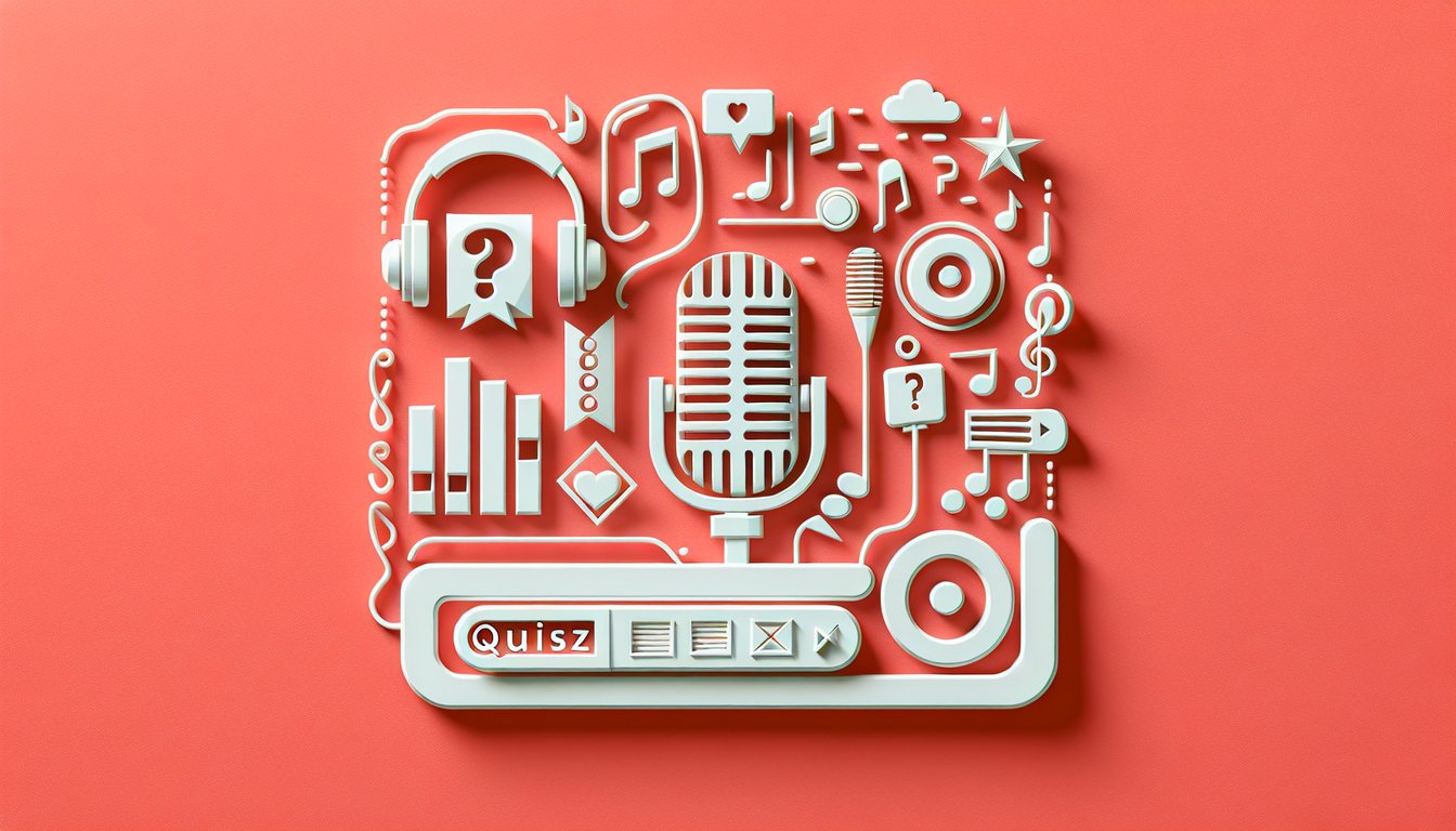 Paper art illustration for Taylor Swift fan quiz on a coral background